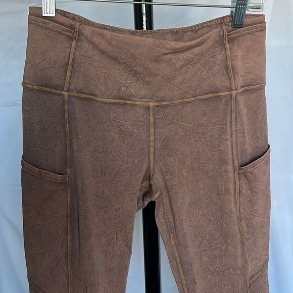 Lululemon Fast and Free Tight II 25" Ice Dye Size 8 Ice Wash Brown Earth Pockets - Picture 2 of 16